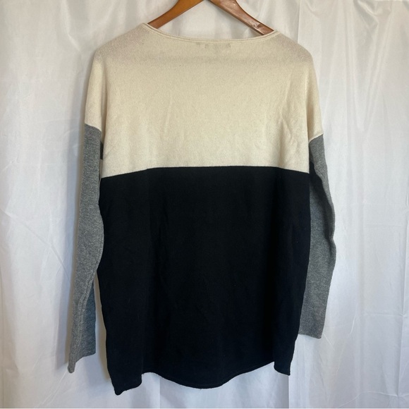 VINCE Women’s Cream Gray Black Colorblock Wool Cashmere Sweater Size Small - Picture 8 of 10